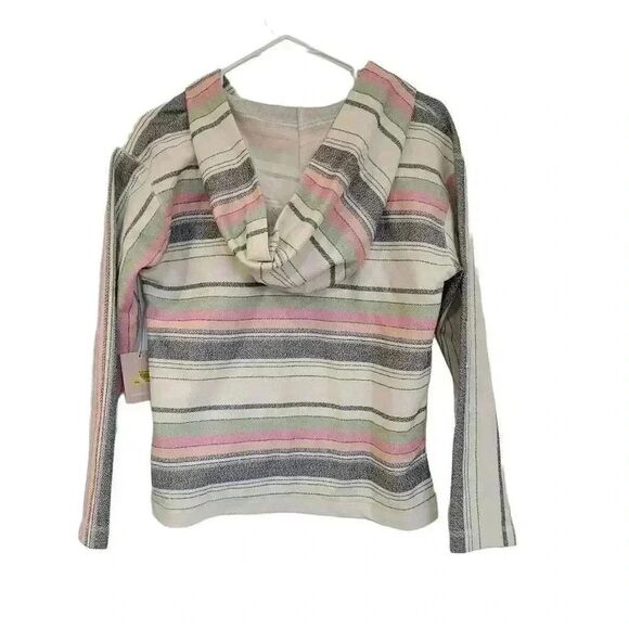 O'Neill Girl's Ivory Striped Cotton/Poly Rita Hooded Lounge Pullover NEW - Picture 8 of 14